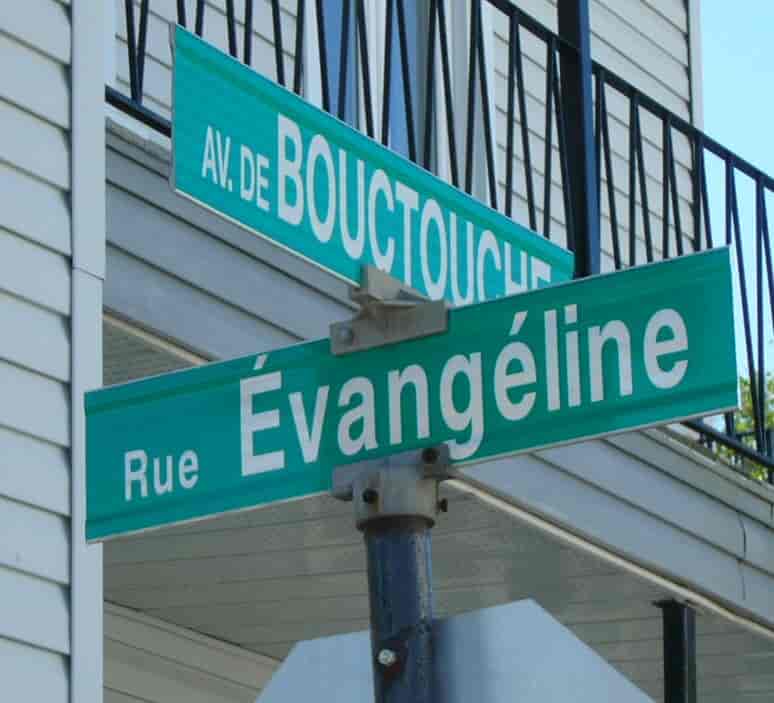 Toponyme rue Évangéline